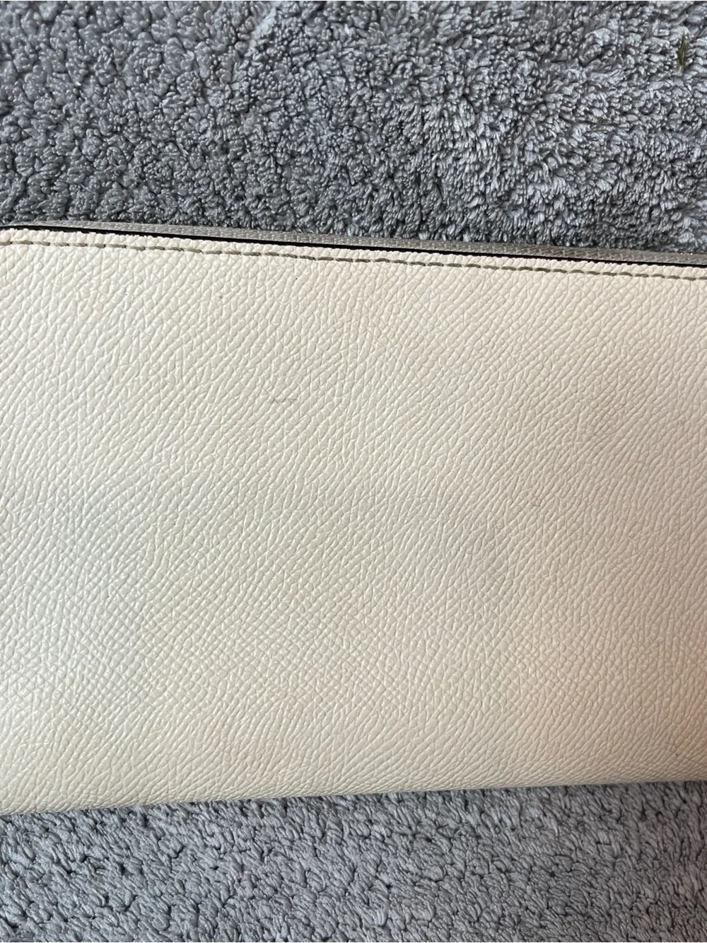 Coach Cream Leather Wristlet Wallet with gold hardware